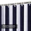 Rideau de douche à rayures noires en tissu noir avec 12 crochets-129035564