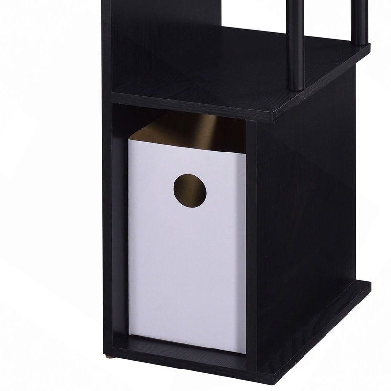 Desk,Rectangular Computer Desk With Keyboard Tray, Shelf Compartment, Black, 34.51" H x 37.53" W x 16.56" D