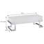 Table basse blanche ultrabrillante et chromée avec plateau relevable.-1460370960