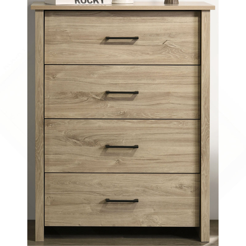 Commode à tiroirs et commode avec poignées, Chêne clair