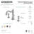 Kingston Brass American Patriot Two-Handle 3-Hole Deck Mount Widespread Bathroom Faucet with Retail Pop-Up Drain-28237090