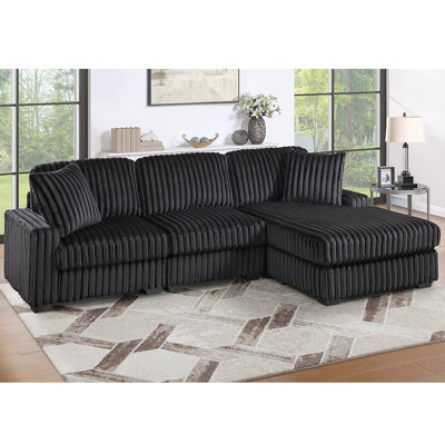 Ensemble modulaire réversible en fourrure de velours Jumbo