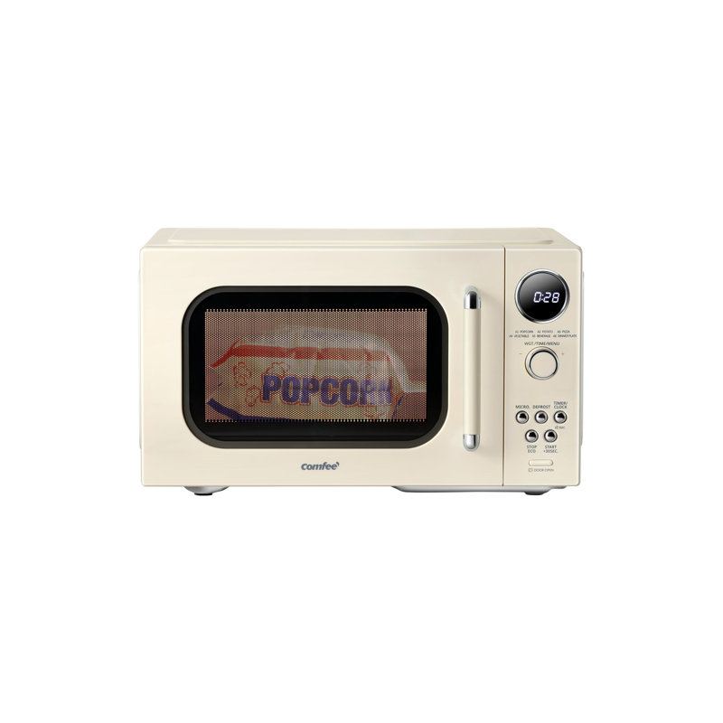 COMFEE' Retro Microwave Oven, 0.9 Cu.Ft 900W Countertop, Apricot