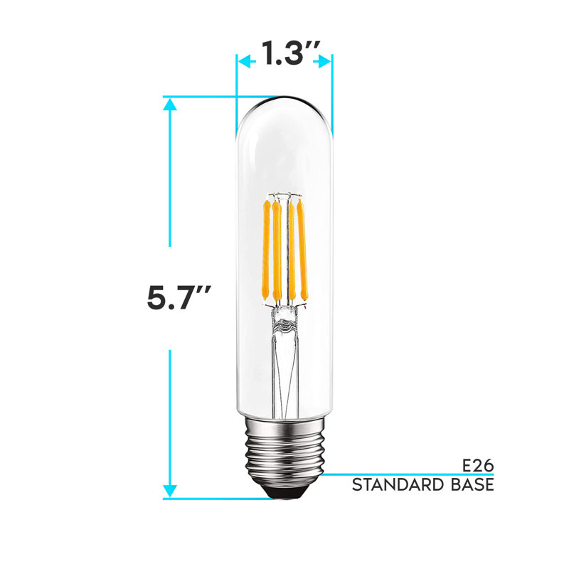 5 W (équivalent à 60 W), DEL T10, ampoule à intensité variable, culot moyen E26 (standard), 3000 K