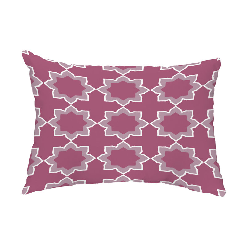 Housse et insert de coussin rectangulaire bohémien d'extérieur, Violet