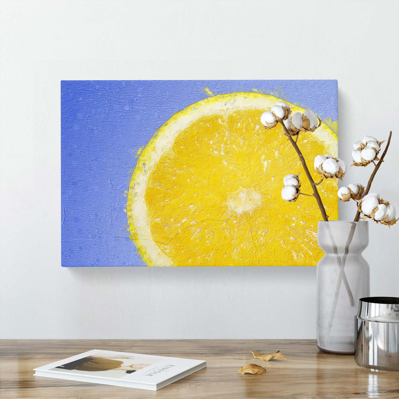 Lemon Slice - Wrapped Canvas, 40cm H x 60cm W x 3cm D