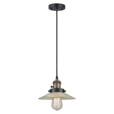 Franklin Restoration - Halophane - Mini-luminaire suspendu à cordon de 9 po - Interrupteur marche / arrêt - Ampoule DEL