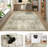 Washable Floral Rug Thin Non-Slip Low Pile Area Rug Stain Resistant Foldable Space-Saving Carpet Mat for Entryway Beige-242142950