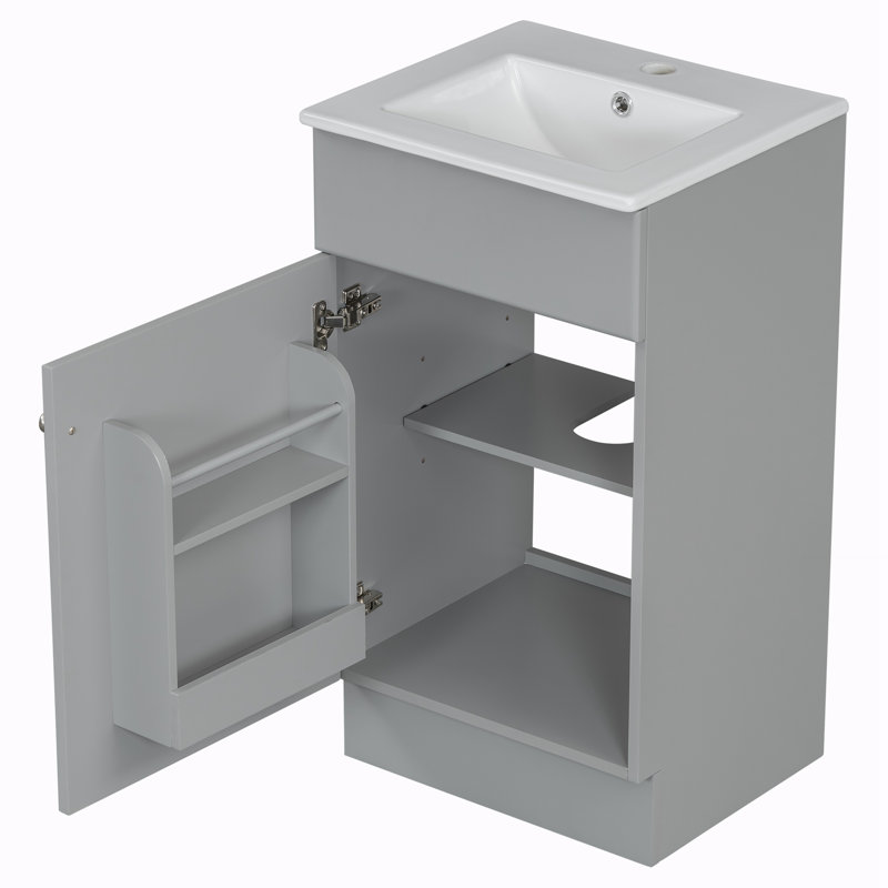 18" Bathroom Vanity with Sink, Gray