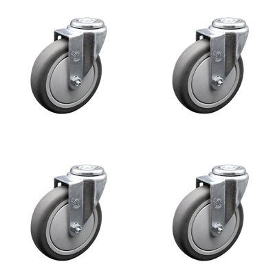 Thermoplastic Rubber Wheel Swivel Bolt Hole Caster