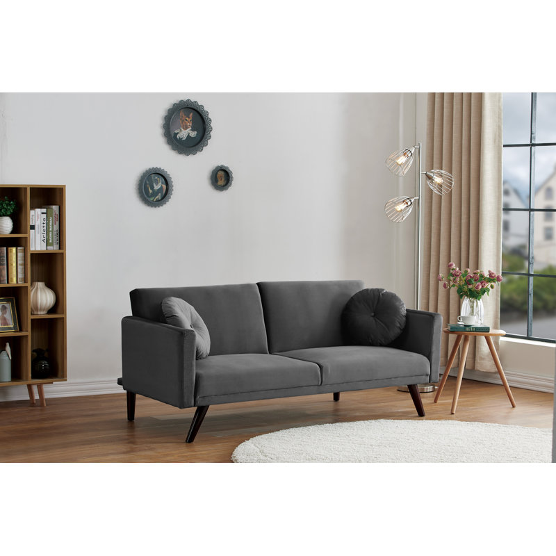Roiguez 72'' Velvet Sofa, Gray