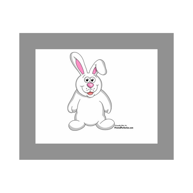 Personalized Bunny Rabbit Cartoon Caricature with a Mat, Ready to Frame, Yes