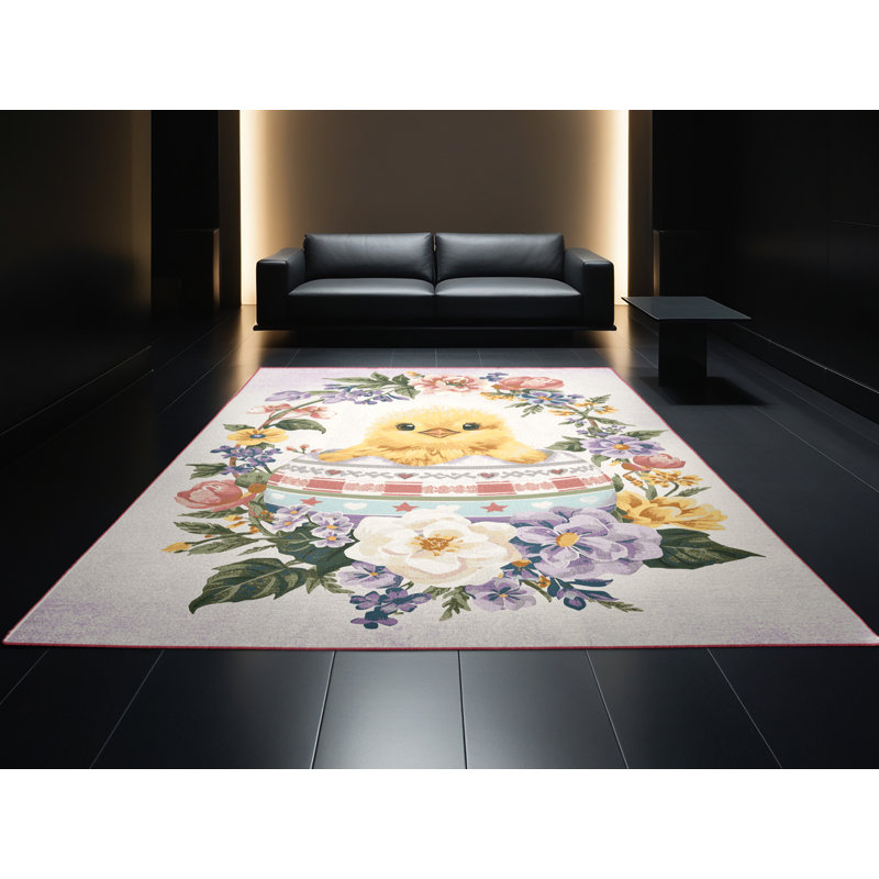 Tapis beige moderne et contemporain lavable à la machine Bleigh, 2 x 4