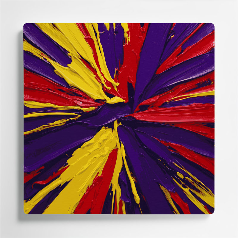 Abstrait couleur champ 56, art mural en métal mauve, H 16 po x l 16 po
