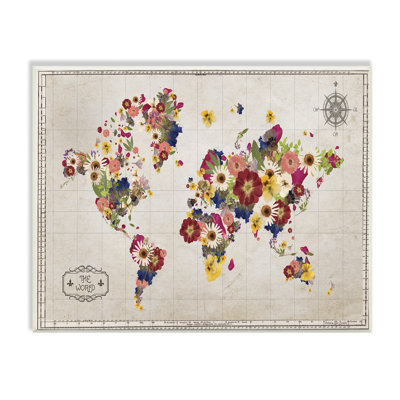 Carte du monde floral, impression