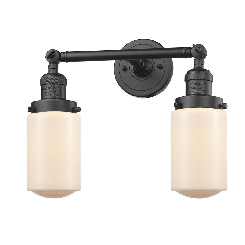Saroyan 2 - Light Dimmable Vanity Light, Matte White, 6 Watt Vinage LED Bulb, Brushed Satin Nickel