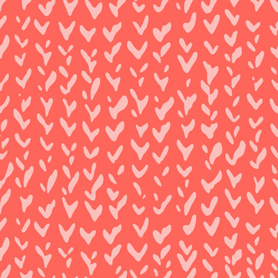 Pink Decorative Hearts Texture 1 Piece Wrapped Canvas Wall Art