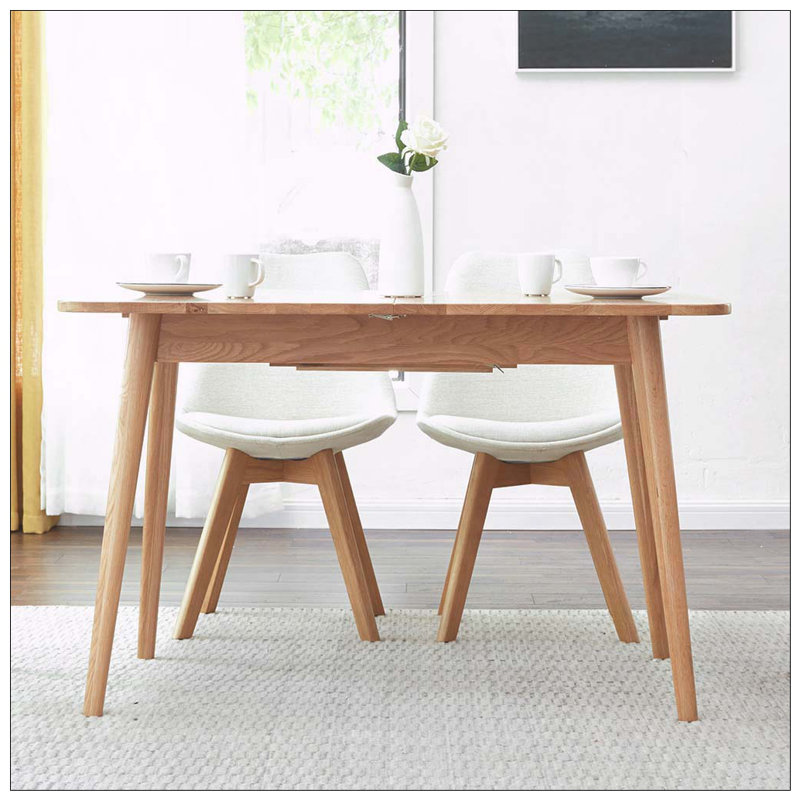Natural Solid Oak Extendable Dining Table for 6-8 People