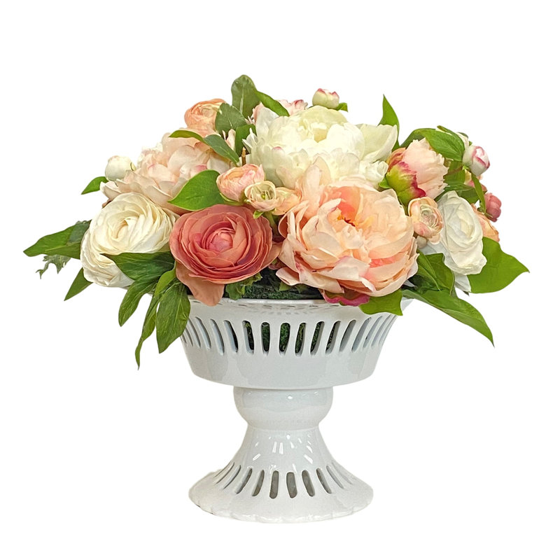 MIX FLORAL IN WHITE CONTAINER