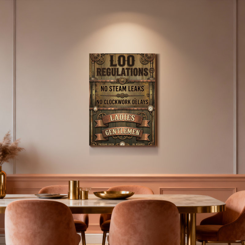 Impression sur toile tendue Steampunk Loo, H 24 po x l 16 po