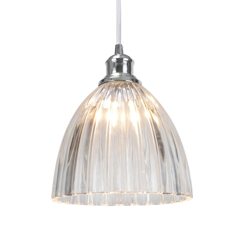 Luminaire suspendu 1 lumière à une cloche, Transparent