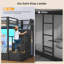 Lit superposé avec escalier, éclairage DEL, 2 tiroirs de rangement et 6 tiroirs en tissu, lit mezzanine en métal avec barrière de sécurité et escalier, gain de place-405408767-414356360