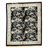 Hand Knotted Wool Area Rug in Black