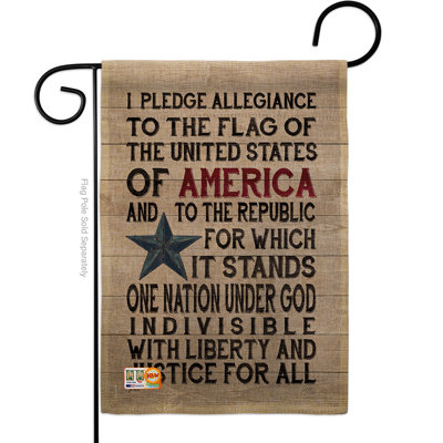 Drapeau de jardin à double face 18,5 vertical décoration g161085-db breeze of allegiance en toile jute americana patriotiques