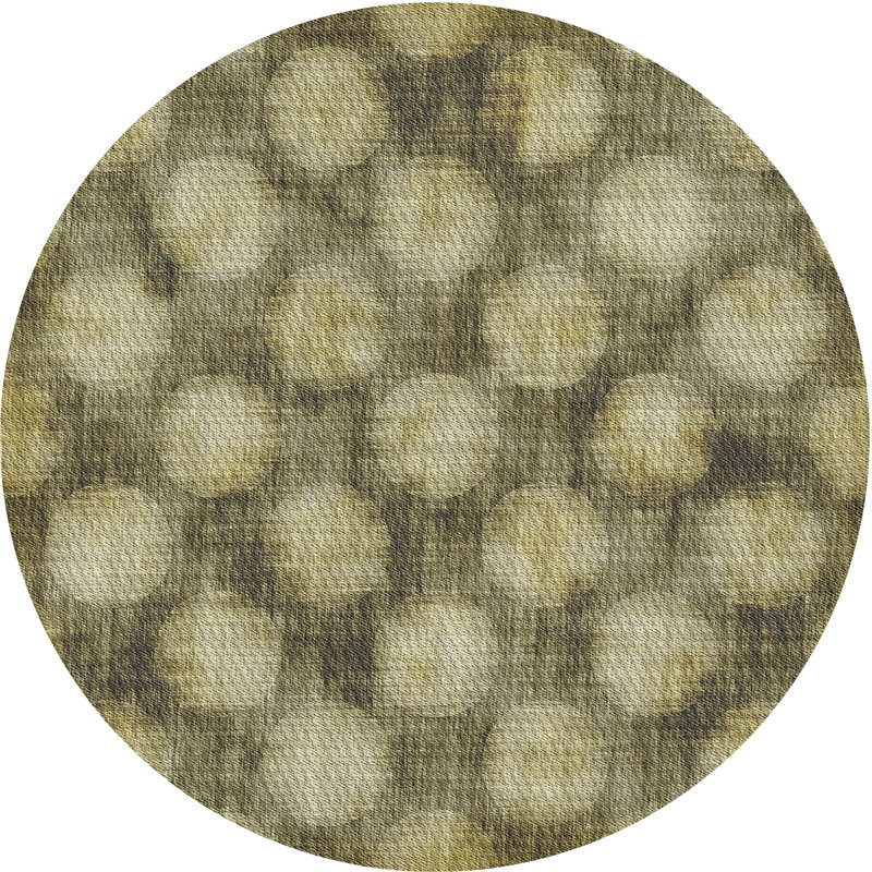 Tapis décoratif à pois pleasant avenue, Rond 6 pi