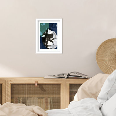Dark Blue Beauty No2 by Ortanza Wood Framed Wall Art Print