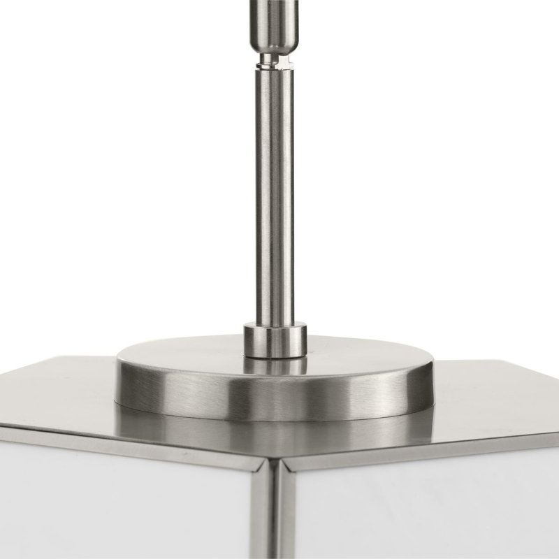 Plafonnier semi-encastré en verre Brier, Nickel brossé