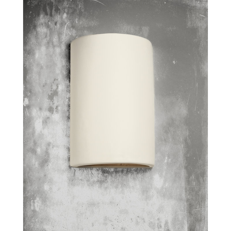 Charny Ceramic Outdoor Wall Light, LED Bulb Included, Cottonwood, 15" H x 10" W x 5" D