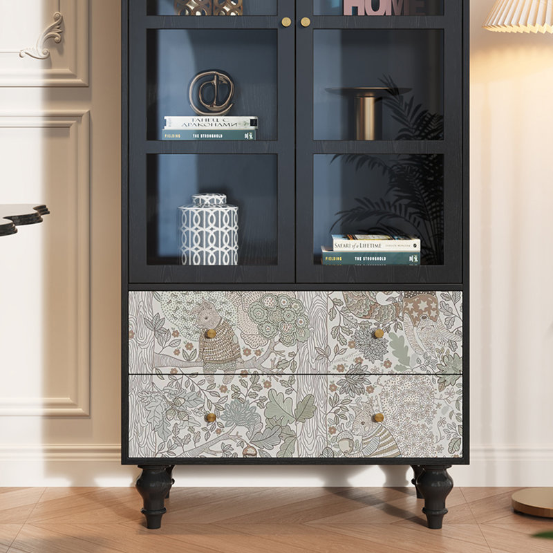 Vitrine en bois massif Vintage