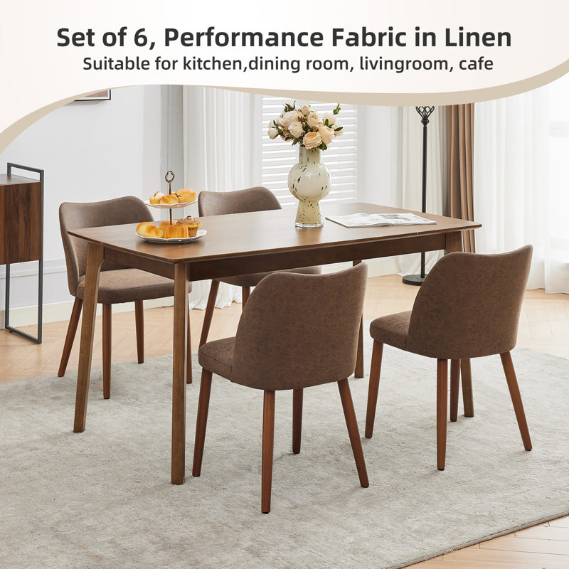 Upholstered Dining Chair, Brown, Brown