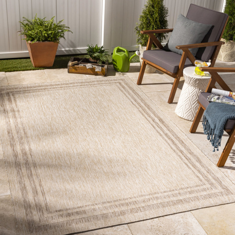Clemow Indoor & Outdoor Boho Jute-Look Rug Beige, Rectangle 160 x 213cm