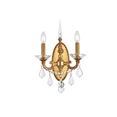 AthenaÂ 2-Light Wall Sconce with Royal Cut Crystal