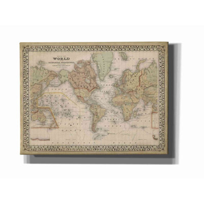 " Mitchell's World Map " by Mitchell Painting Print
