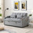 3 In 1 Convertible Sleeper Sofa Bed,Modern Velvet Loveseat Futon Sofa Couch W/Pullout Bed,Small Love Seat Lounge Sofa With Adjustable Backrest,Toss Pillows,Pockets-1512761960