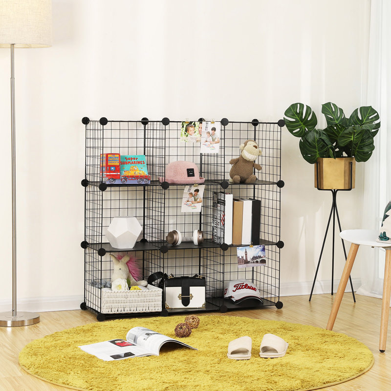 Sumire 96cm H x 96cm W Metal Cube Bookcase