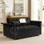 Canapé-lit 55,5 po 3-en-1 pliable, canapé double en velours moderne, canapé-lit à dossier réglable, sac de rangement et oreiller, bureau d'ordinateur portable caché avec port USB, convient au salon, à la chambre à coucher-575470119