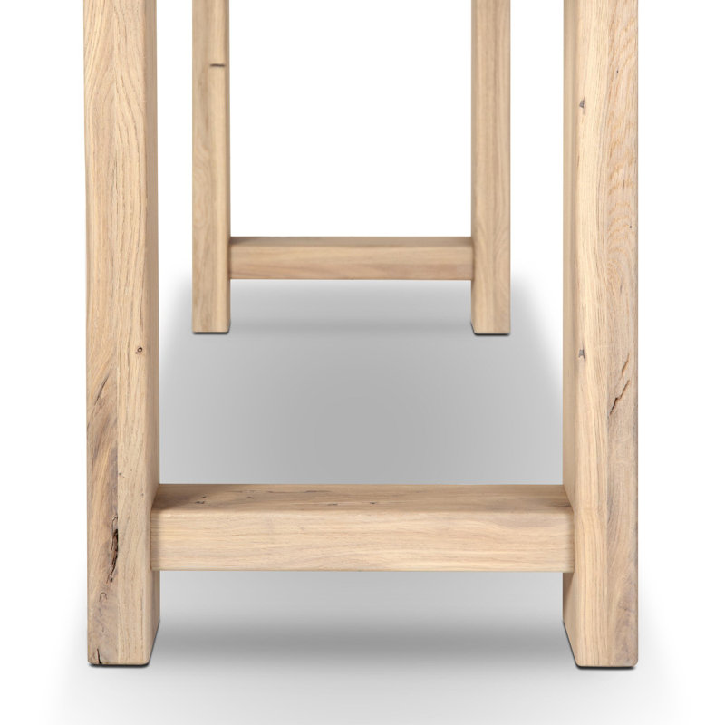 Matei 86 in. Solid Wood Console Table, Bleached Oak