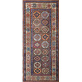 Bold Antique Caucasian Tribal Geometric Pattern Colorful Moghan Rug