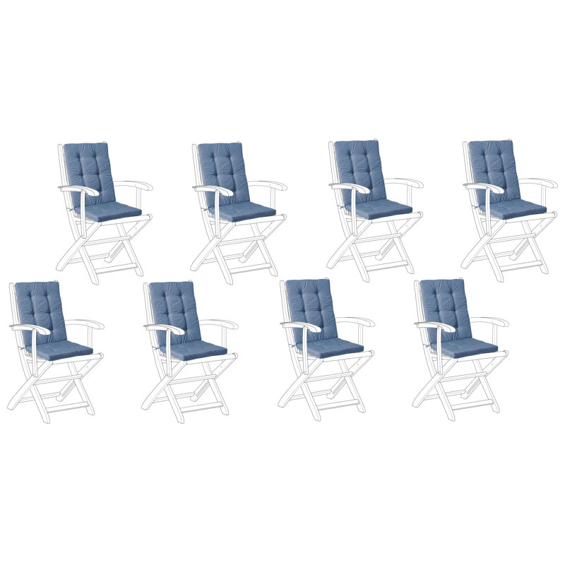 Set of 8 Back/Seat Cushions Cassietta Blue