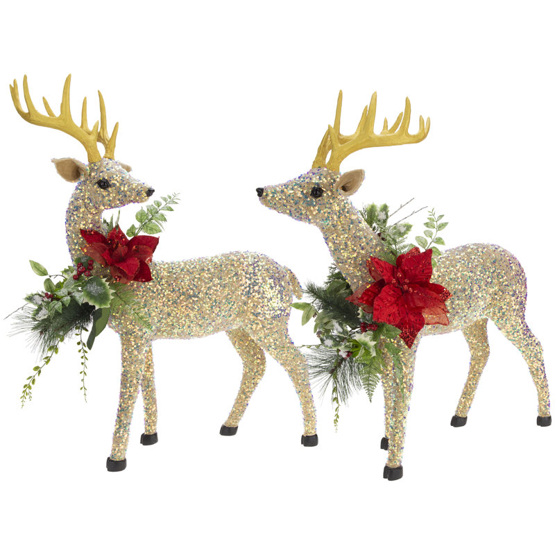 Ensemble de cerfs 2 pièces festons