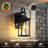 Outdoor Porch Light with GFCI Outlet, Black Motion Sensor Exterior Lighting Fixtures Wall Mount for House