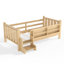 Lit simple compact avec rangement en bois massif pour enfants