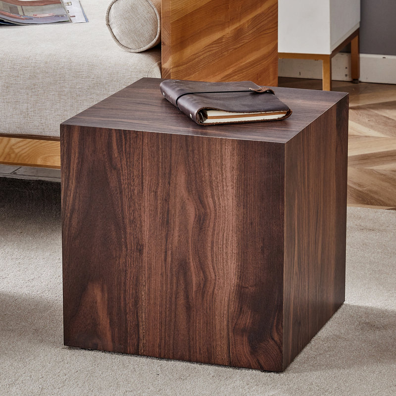 Elegant Square Coffee Table With Smooth Texture Texture, Stylish, Walnut, H 16,28 po x L 16,19 po x l 15,85 po