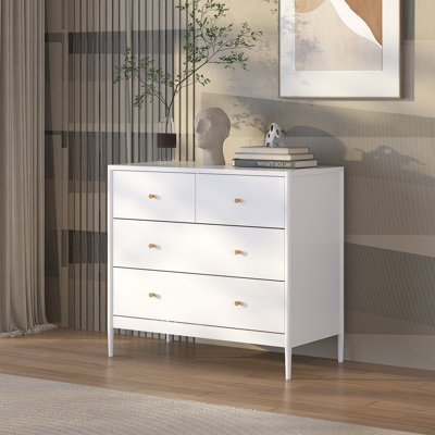 Commode blanche à 4 tiroirs pour enfants