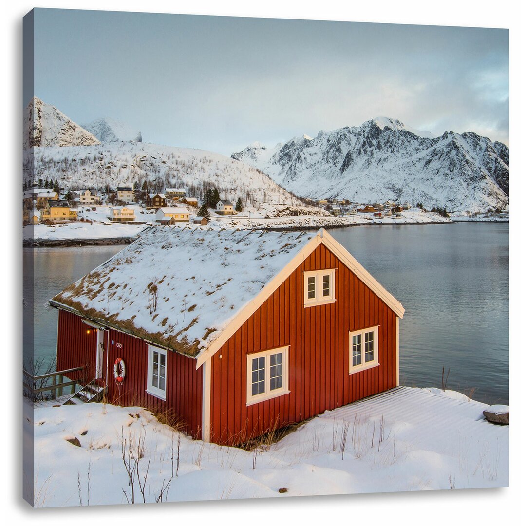 Leinwandbild Fischerhaus an den Lofoten Inseln