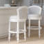 Tabouret de bar de 31 po avec dossier rembourré, siège pivotant, blanc et gris, installation rapide à 180 degrés, profondeur de 23,11 po, largeur de 23,11 po, structure pivotante à hauteur de 43,67 po et cadre blanc, confortable, poids de 45,99 lb